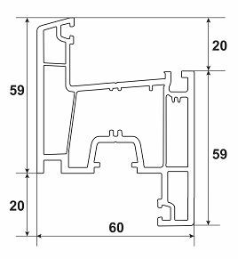 Профиль NOVOLINE GREEN SYSTEM 60-3К, створка, 6.5 м Профиль NOVOLINE GREEN SYSTEM 60-3К, створка, 6.5 м